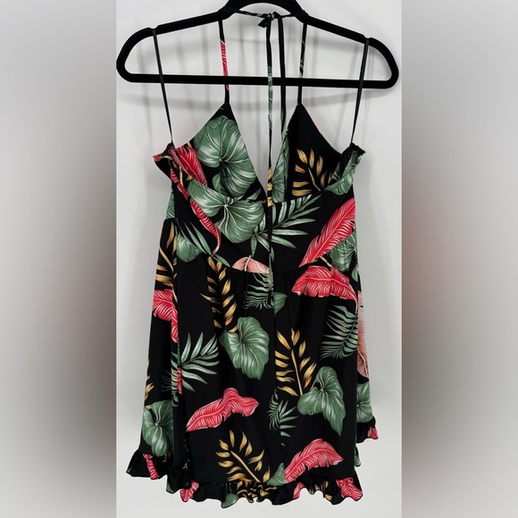 Women's Tropical Halter Tie Cut Out Mini Dress - Picture 6 of 13